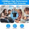 Wifi Range Extender,1200Mbps Signal Booster Wifi Repeater 2.4 & 5Ghz (2800Sq.Ft) for Smart Home,Cover up to 3000 Sq.Ft-Black