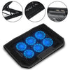 6 Fans with Blue Light Laptop Cooling Pad，Quiet Gaming Notebook Cooler for up to 15.6 Inch Laptop，Portable USB Powered Laptop Cooler Fan Cooling Pad