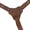 Quick Release Anti-Slip Dual Shoulder Leather Harness Camera Strap with Metal Hook for SLR / DSLR Cameras(Brown)