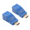 HDMI to RJ45 Extender Adapter (Receiver & Transmitter) by Cat-5e/6 Cable, Transmission Distance: 30m(Blue)