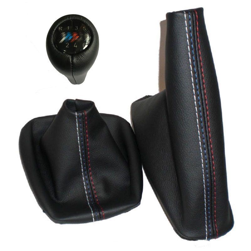 5 Speed 6 Gear Manual Shift Knob With Real Leather Handbrake Gaiter Shift Boot For BMW 3 Series E36 E46 M3