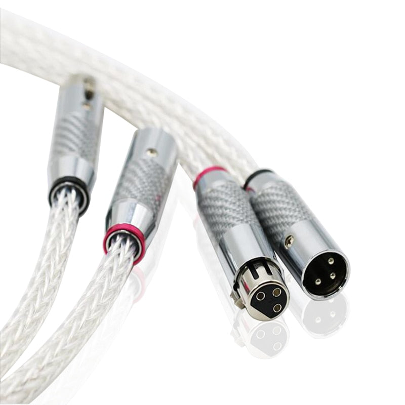 Silver Plated OCC 16 Strands Audio Cable With Carbon Fiber 3pins XLR Balanced cable