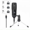 Microphone Capacitor USB Microphone for Computer Game Live Broadcasting Voice Recording Black