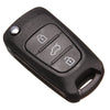 Three Button Flip Key Case Shell for Hyundai i20 i30 Black with Blade