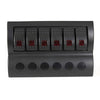 Boat 6 Gang Rocker Circuit Breaker Switch Panel With LED Indicator