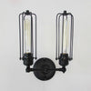 Vintage 2 Heads Loft Iron Cages Wall Light Edison Country Style Lamp
