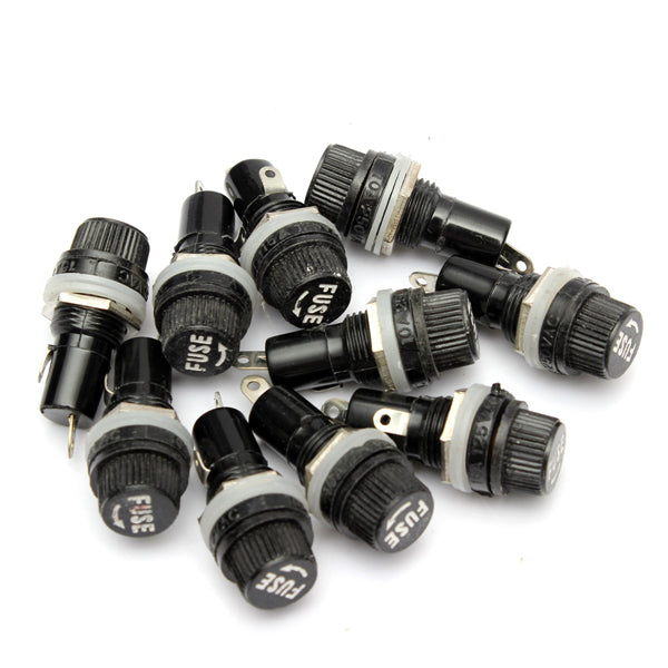 10pcs Electrical Panel Mounted Glass Fuse Holder For Radio Auto Stereo 5x20mm
