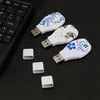 Flowers Blue and White Porcelain Pattern Portable Audio Voice Recorder USB Drive, 16GB, Support Music Playback