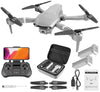 F3 GPS Drone with FPV 4K Camera Live Video,Foldable Drone for Adults,Rc Quadcopter for Beginners,With Auto Return Home, Follow Me,Dual Cameras,Waypoints, Long Control Range,Silver