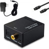 Digital Optical Coax to Analog RCA Audio Converter Adapter with Fiber Cable