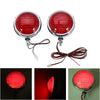 Pair 12V 6000lm Motorcycle LED Headlight Safety Round Flashing Light Bumper Warning Lamp Red Blue