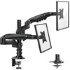 Dual Monitor Stand Fits Two 17-32 Inch Screens with Height Adjustable Gas Spring Arm