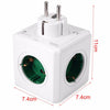 110-250V 16A 5 EU Plug Cube Socket Power Outlet with Adapter 2 Colors