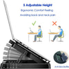 Portable Laptop Cooling Pad with 5 Quiet Led Fans for 11-16 Inch Laptop Cooling Fan Stand