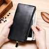 Men Genuine Leather Slim Multi-function Long Wallet Card Holder Phone Bag