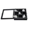 Nature Wooden Tea Coffee Display Holder Box with 9 Grid Glass Lid Storage Container