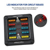 100A 6-Way 1-In 6-Out ATC Fuse Car and Boat Waterproof Fuse Box LED Warning Light Distribution Panel