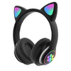 STN STN28 bluetooth Headset Cat Ears Wireless BT5.0 / 3.5MM Dual Mode RGB Light Bass Noise Cancelling Foldable Headphones for Adults Kids Girl Headset Support TF Card