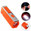 3W Orange USB Rechargeable Windproof Cigarette Lighter LED Emergency Camping Light Flashlight