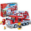 BanBao Fire Fighting Ladder Truck Bricks Educational Building Blocks Toy Model Compatible With Le go