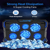 COOLCOLD 15.6"-17.3" Laptop Cooling Pad with 6 Quiet Fans 2 USB Port- Laptop Cooler for Notebook Gaming Fan Stable Stand - Portable Ultra Slim Laptop Cooling Pad - Switch Control Fan Speed Function