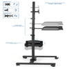 Computer Mobile Cart Rolling Stand Monitor Mount Case Holder Keyboard Tray