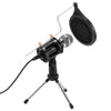 Live Microphone Condenser Microphone Wired Singing Recording Broadcasting Podcast MIC with Tripod Stand for PC Laptop Phone