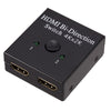 4Kx2K Bi Direction Switch HDMI Two-way Switcher HD 2 In 1 Out Converter for HDTV TV Box Monitor Projector (Black)