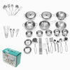 ENPEI 25PCS Stainless Kitchenware Play Set Kitchen Cooker Set  Child Kids Role Play Toy Gift