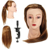 Golden Long Straight Hair Training Head Cutting Practice Mannequin Clamp Holder Hairdressing Braidin