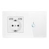 Touch Sensor Switch with Socket with USB Crystal Glass Panel 110-250V 16A Wall Socket with Light Switch