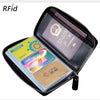 RFID Genuine Leather 60 Card Slots Purse Multi-slots Card Holder Long Wallet