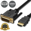 LED D DVI Male Plug Gold Cord LCD Adapter to 24+1 HDMI HDTV Cable 6FT Adapter