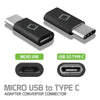 Micro USB to USB Type C Adapter Converter Connector - Black