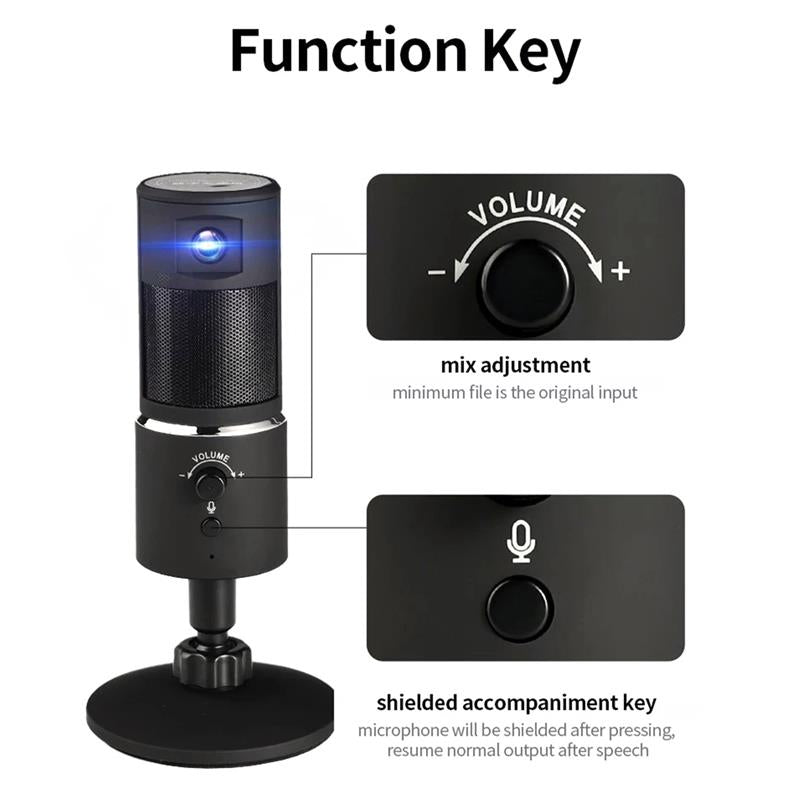 Bakeey Digital Video Microphone Condenser Recording Microphone with 1080P Camera Webcam Hifi Stereo bluetooth Microphone