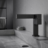 Bathroom Deck Mounted Black Waterfall Faucet Tap with Digital Temperature Display