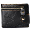 Eagle Pattern Men Three Folding Genuine Leather Short Wallet