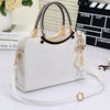 Women's Bags PU Leather Satchel Top Handle Bag Zipper Solid Color Leather Bags Daily Wine White Black Blue
