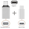 [2 in 1 Pack] Type C OTG, (Tm) 1 Type C to USB Adapter + 1 Type C to Micro USB Adapter, Converts/Connects USB Type-C Input/Output to 3.0 Usb/Micro USB, for Power/Data/File Transfer (Silver)
