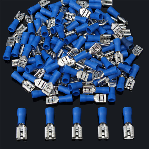 16-14AWG Insulating Female Spade Terminal Electrical Crimp Wire Connectors Blue