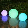 Solar Outdoor RGB LED Remote Waterproof Ball Garden Porch Landscape Pathway Night Light 30/35/40cm