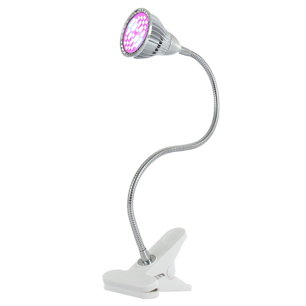 Full Spectrum 30W LED Grow Light Desk Clip With 360 Flexible Swivel Gooseneck Plant Growing Lamp