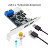 New USB 3.0 PCI-E Expansion Card Adapter External 2 Port USB3.0 Hub Internal 19 Pin Header PCIE Card 4 Pin IDE Power Connector