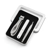 3PCS/SET Nail Clippers Stainless Steel Nail Cutter Toenail Nail File Manicure Trimmer Toenail Clippers for Thick Nails with Box