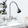 Kitchen Sink Faucet Hot Cold Mixed Taps Stretchable Shower Spray Type Wall Mount Bathroom Faucet