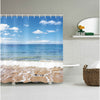 Beach sea View Print Waterproof Fabric Shower Curtain for Bathroom