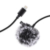 PULUZ Mini 1.5m 8Pin Jack Lavalier Wired Condenser Recording Microphone for Live Vlog Phone