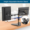 Dual Monitor Stand for Two 13-32 Inch Flat/Curved LCD Screens with Swivel, Tilt & Height Adjustable Free Standing