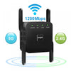 Wifi Extender Wifi Booster Indoor/Outdoor Repeater Signal Booster 1200Mbps Wifi Amplifier Long Range High Speed 5G/2.4G Wifi Internet Connection (Black)