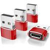 2-Pack USB C Female to USB Male Adapter for Most Device,Red